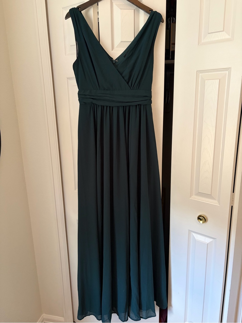 Lulu's Deep Teal V-Neck Sleeveless Maxi Dress